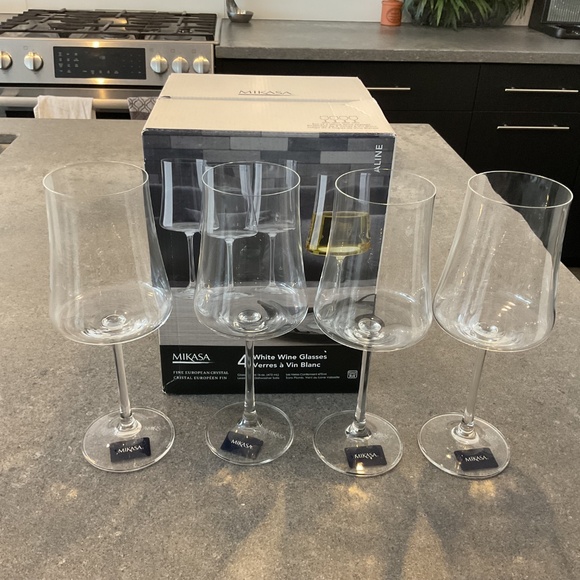 NEW Mikasa Aline White Wine Glasses Set of 4 - Picture 4 of 6